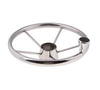 QASULER Volante for pontone for barca marina da 13,5 pollici, 5 razze, albero conico da 3/4 pollici Timone per barca