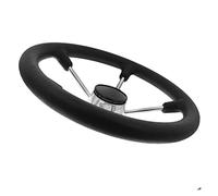 QASULER Volante in acciaio inossidabile a 5 razze Volante marino da 13-1/2 pollici con schiuma nera Albero da 3/4 pollici Accessorio for barche Timone per barca(M0319SB)