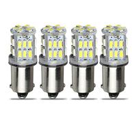 QAUBEN 4 lampadine a LED Canbus BA9 BA9S 53 57 1895 64111 da 12 V, estremamente luminose, chipset 30SMD, luce bianca 6000 K, utilizzate per luci di cortesia laterali, luci di posizione 0,72 W.