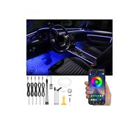 QAUBEN Auto Interno Strip Luces, 5 in 1 Multicolore RGB Auto Ambient Luceing Kit, 6m Fibra ottica EL Neon Tube Luce, DIY Mode Music Sync APP Control DC 12V