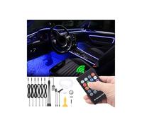 QAUBEN Auto Interno Strip Luces, 6 in 1 Multicolore RGB Auto Ambient Luceing Kit, 8m Fibra ottica EL Neon Tube Luce, Modalità fai da te Musica Sincronizzazione RF Telecomando DC 12V