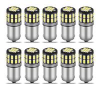 QAUBEN BA9S BA9 12146 1445 1705 Luce LED bianca 12V-24V 30 SMD 3014 Chipset Sostituzione interni auto 6253 64111 Lampadina per luce di cortesia, luce di cortesia, luce di posizione laterale (10 pezzi)