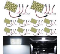 QAUBEN Bianco 10-pacchetto 4014 117SMD LED pannello cupola luce auto lettura interna mappa lampadina lampadina soffitto luce DC 12V + T10 BA9S Festoon adattatore