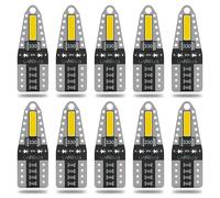 QAUBEN CanBus 194 Lampadina LED W5W 175 168 2825 T10 Wedge 7020 Chipset Car Interior Side Marker Map Cupola Porta bagagliaio Luci targa di cortesia 6000K Bianco DC 12V 2.3W (confezione da 10)