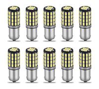 QAUBEN Lampadina LED BA9S 12-24 V, super luminosa, 540 lm, chipset 54SMD 3014, luce bianca 6000 K, per interni auto, luci di cortesia, luci di posizione, senza polarità, 2,76 W (10 pezzi)