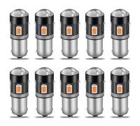 QAUBEN Lampadine LED BA9S BA9 53 57 1895 64111 Ambra 150LM Chipset 5630 con proiettore a lente per indicatori di direzione interni auto Luci di cortesia per portiera Luci targa 12V (4 pezzi)