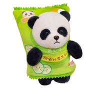 QAUUCP Calentador De Manos De Peluche Confezione di snack creativi a forma patatine fritte, orsetto Lina, scaldamani, cuscino 2 in 1, bambola orsacchiotto carina(Green panda)