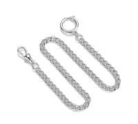 QAUUCP Catena per Orologio da Tasca Catene in metallo for orologio da tasca vintage 36,5 cm, accessori for abbigliamento jeans con chiusura singola e ad anello(Silver)