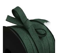 QAUUCP Cordino Cuoio Flat Suede Braided Cord Leather Belt for Jewelry Making DIY Handmade Bracelet Cords 5yards 10MM(12 Dark Green)