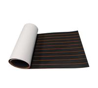 QAUUCP Eva Tappetino Antiscivolo per Barca Schiuma autoadesiva Teak Decking Eva Pavimentazione for Barche Finto Copriletto Accessori Marine Boat Deck Mat 2400x410x5mm(Black with Orange)