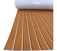QAUUCP Eva Tappetino Antiscivolo per Barca Schiuma autoadesiva Teak Decking Eva Pavimentazione for Barche Finto Copriletto Accessori Marine Boat Deck Mat 2400x410x5mm(Brown with White)