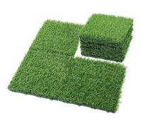 QAUUCP Piastrelle per Prato 10 Pezzi 12 Pollici x Erba Artificiale realistica Piastrelle ad Incastro Quadrato Tappeto erboso pavimentazione