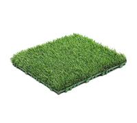 QAUUCP Piastrelle per Prato 10 Pezzi 12 Pollici x Piastrelle di Erba Sintetica realistica Verde ad Incastro for terrazza