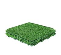 QAUUCP Piastrelle per Prato 2 Piastrelle di Erba Artificiale ad Incastro for Esterni, Interni e