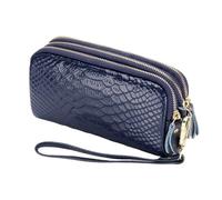 QAUUCP Pochette Donna Elegante Portafoglio da donna con cerniera lunga, pochette polso, portamonete, portacellulare, fermasoldi(Blue)