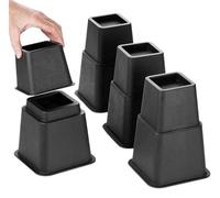 QAUUCP Rialzo per Mobili 4pcs Furniture Leg Risers Bed Foot Pads Heavy Duty Up To 1 300 Lbs Sofa Table Chair Square 4.7 Inch 5.2(L-4PCS)