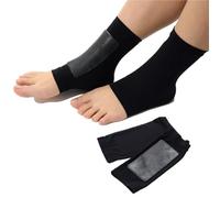 QAUUCP Tutore Caviglia Calzini con maniche imbottite a compressione for protezione del tallone tendine d'Achille da 2 pezzi(Black-1Pair-C)