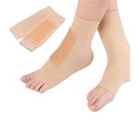 QAUUCP Tutore Caviglia Calzini con maniche imbottite a compressione for protezione del tallone tendine d'Achille da 2 pezzi(Beige-1Pair-C)