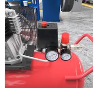 QAVODB Regolatore di pressione 230 V/20 A con pressostato, compressore d'aria 5,0 - 8,0 bar, IP44 con 2 manometri per riduttore di pressione veloce