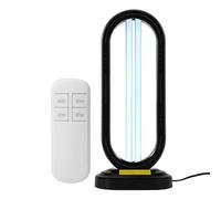 Qawner Lampada di disinfezione, UVC Germicidal, lampada germicida mobile per la casa, telecomando, timer, lampada di sterilizzazione portatile, per soggiorno, WC, ufficio, hotel (nero)