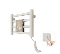 Qawner Scaldasalviette elettrico piccolo, 80 W, scaldasalviette elettrico, termostato da 55 °C, 45 x 30 cm, colore bianco