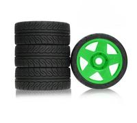 QAWRYV Giocattoli Auto RC Per KM WRC Citron C3 Per MJX Per Hyper Go 7303 7304 1/7 1/8 4 Pezzi 110mm RC Per Rally Off-Road Per Buggy Pneumatici Ruota 17mm Hex(Green)