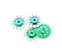 QAWRYV Parti per Auto RC per Sakura D4 On-Road per Racing 1/10 4 Pezzi Disco Freno in Metallo Cerchione Scatola Adattatore Esagonale in Metallo 12 Mm Parti Auto RC Accessori Sostituzione(Green)