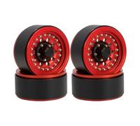 QAWRYV Parti per Auto RC per TRX6 per TRX4 per SCX10 III per Wraith per Capra VS4-10 Gen8 CC01 Cerchioni in Alluminio da 1,9 Pollici 1/10 con Hardware Beadlock in per Scala RC Crawler(Red)