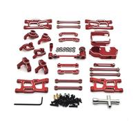 QAWRYV per JJRC C8803 per WLtoys per RIaarIo 1/14 1/12 Set di Tazze di Sterzo in Metallo Ricambi E Accessori per Auto Telecomandate Sostituzione E Aggiornamento Uso Rc Sterzo Tazza(Red)