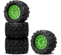 QAWSED RC Auto Pneumatici Compatible con Arrma para Granite para Axial para Ruedas Y Neumáticos para Buggy De Camión RC, Hexagonales De 12mm/14mm para Neumáticos De Camión RC A Escala 1/10(Green)