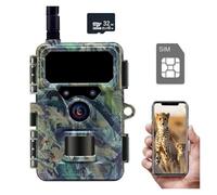 QAXRZCUCD 4G LTE Trail Camera APP Controllo 2.7K HD Visione Notturna Telecamere Impermeabili For Caccia Alla Fauna Selvatica Attivate Dal Movimento Con Scheda SIM Immagini E Video Nitidi(Plug-32GB)
