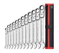 QAXRZCUCD Set Di Chiavi A Cricchetto Con Testa Flessibile Da 12 Pezzi, Combinate A Metriche, For Ingranaggi CR-V Borsa Organizer Precisione Per Spazi Ristretti(12pcs(8-22mm))