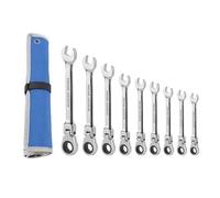 QAXRZCUCD Set Di Chiavi A Cricchetto Da 9 Pezzi 8-22 Mm Con Testa Flessibile E Custodia Stoccaggio Gratuita Precisione Per Spazi Ristretti