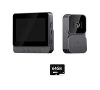 QAXRZCUCD Videocitofono Con Telecamera A Infrarossi For Visione Notturna, Schermo IPS Da 4,3 Pollici, 1080P, Spioncino 2,4G For Villa, Casa, Ufficio, Appartamento Sharp Live View(With 64GB Card)