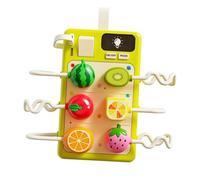QAZIOEA Giocattolo di risveglio Multipresa Allacciare Educativo Bambino | Multipresa fittizia con 6 frutti, pulsante luminoso ON/OFF e modalità, 16,5 x 16,5 cm, capacità motorie