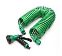 QAZMLP Forniture per Il Giardino Tubo Flessibile da Giardino a Spirale in Eva, Tubo Flessibile da Giardino con riavvolgimento a Molla, connettore da 3/4" e spruzzatore a 7 funzioni Ugello(50ft)