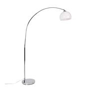 Qazqa arc-basic - Lampada da terra arco Moderno - 1 luce - L 1300 mm - Cromo - Design - Soggiorno