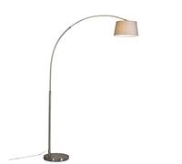 Qazqa arc-basic - Lampada da terra arco Moderno - 1 luce - L 1300 mm - Grigio - Moderno - Soggiorno
