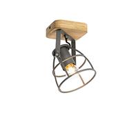 Qazqa arthur - Faretto da soffitto/parete Industriale - 1 luce - L 12.5 cm - Grigio scuro - Industriale - Soggiorno I Camera da letto I Sala da Pranzo I Cucina