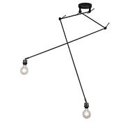 Qazqa blitz - Lampada a sospensione regolabile in altezza Moderno - 2 luce - L 600 mm - Nero - Moderno - Soggiorno
