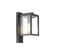 QAZQA charlois - Lanterna da parete Industriale - 1 luce - L 14 cm - Nero - Industriale - Illuminazione esterna