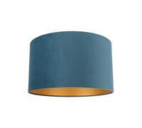 QAZQA cilinder velours - Paralume Classico - luce - Ø 350 mm - Blu -
