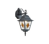 Qazqa classic-antique - Lanterna da esterno per il giardino - Antigua Down - Nero, max. 15 W, adatta per LED, 44 cm, IP44, quadrata