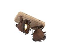 Qazqa gina - Faretto Industriale - 2 luce - L 290 mm - Ruggine - Industriale - Soggiorno I Camera da letto I Sala da Pranzo I Cucina