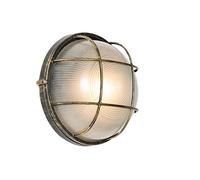 Qazqa hanneke - Appliques Industriale - 1 luce - Ø 25.4 cm - Oro/Ottone - Industriale - Illuminazione esterna