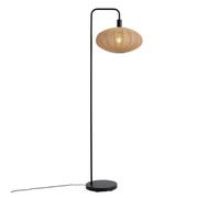 Qazqa Japandi Lampada da terra con paralume - Bida - Nero, max 15W, adatta per LED, 160cm, ideale come lampada da soggiorno