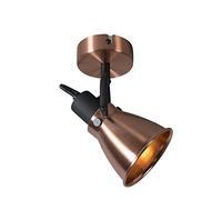 Qazqa jos - Lampada da soffitto/parete Classico - 1 luce - Ø 96 mm - Rame - Design I Rustico - Soggiorno I Camera da letto I Sala da Pranzo I Cucina
