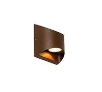 Qazqa mal - LED Appliques Moderno - 2 luce - L 13 cm - Ruggine - Moderno - Illuminazione esterna