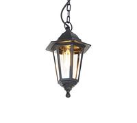 QAZQA new haven - Lampada a sospensione Classico - 1 luce - Ø 171 mm - Nero - Design I Rustico - Illuminazione esterna