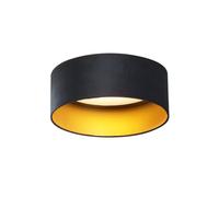 Qazqa Plafoniera moderna a LED, lampada da soffitto - Sue - Nero, rotonda, LED integrato, 3000 K, bianco caldo, dimmerabile, 40 cm, ideale per corridoio, cucina, ufficio, camera da letto e soggiorno